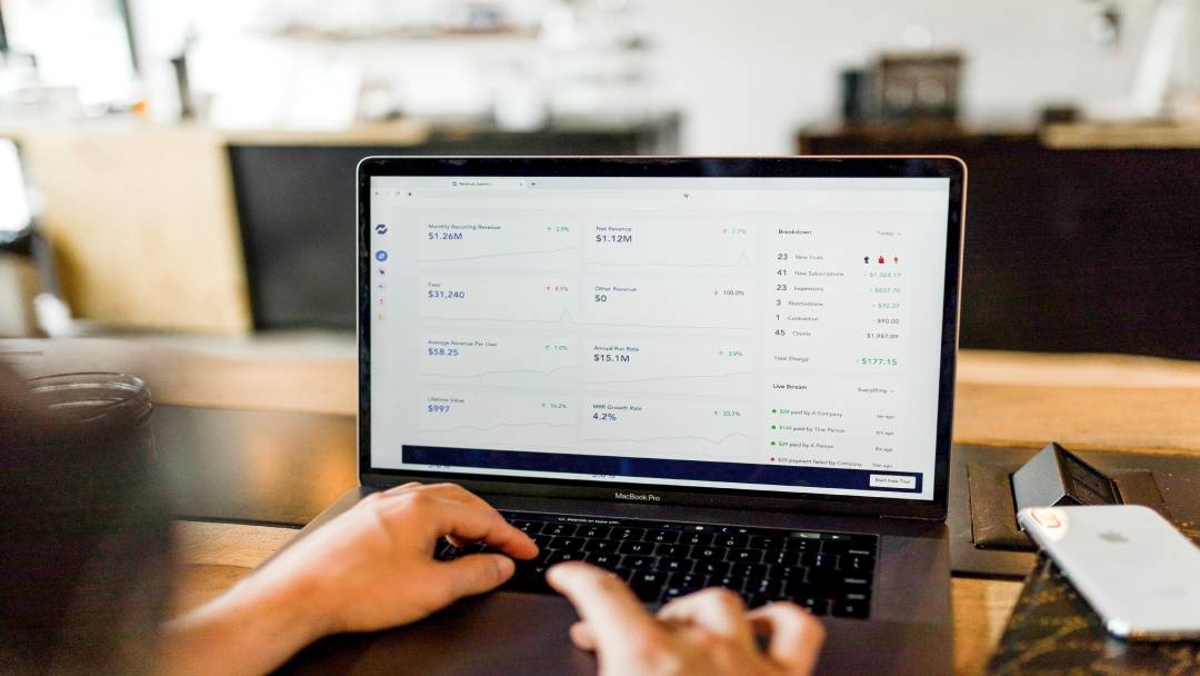 Person looking at financial records on a computer